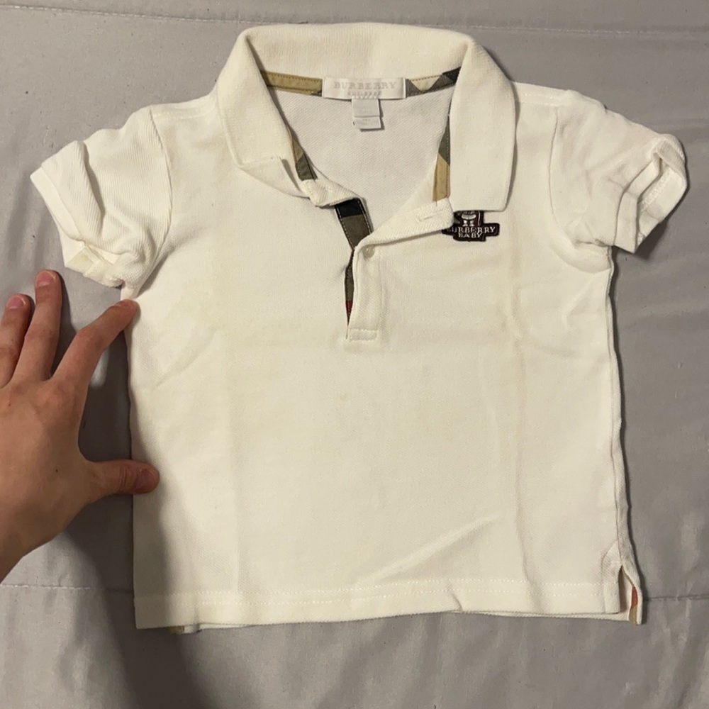 White Burberry polo